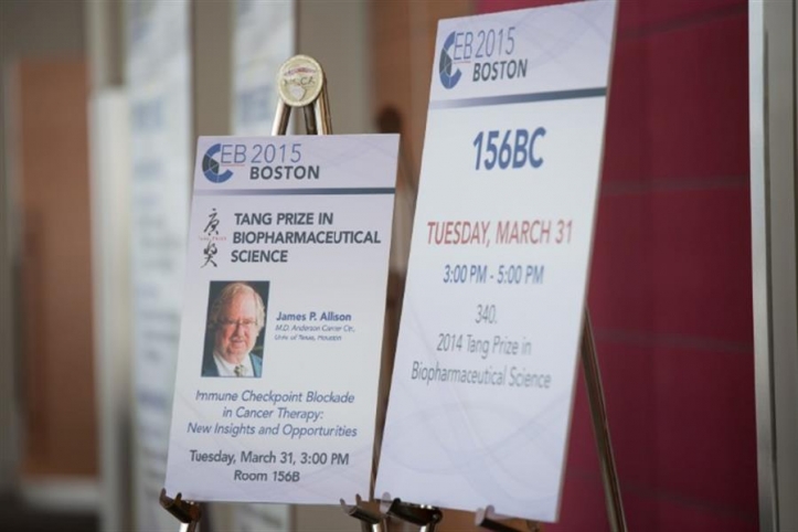 Dr. James P. Allison,one of the recipient of the tang prize in biopharmaceutical science, came to the conference to present a summary of their research. 