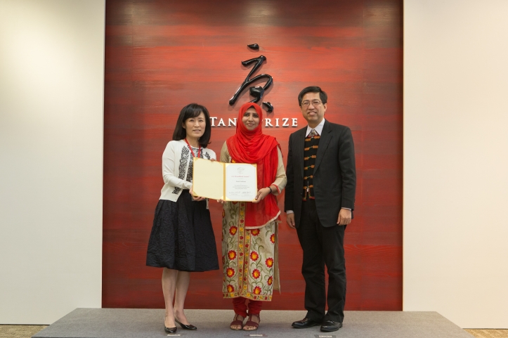 Five female scientists from developing countries participated in the closing ceremony held at the Tang Prize offices, where they presented their work and proposed future collaborations.