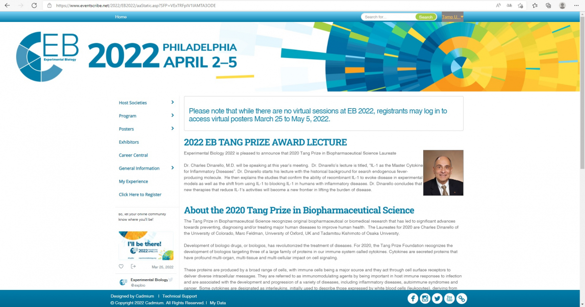 ​One of the most important events in this year’s conference, the Tang Prize Award Lecture