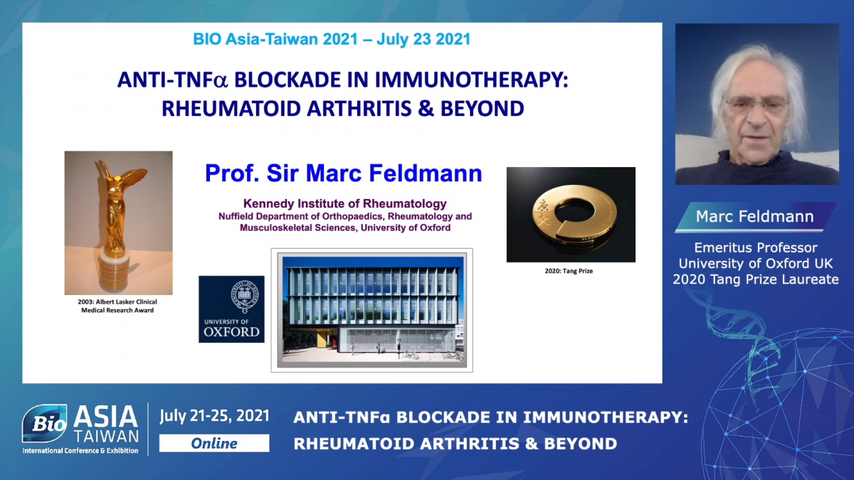 Dr. Marc Feldmann, professor emeritus at Oxford University, spoke about “Anti-TNFα Blockade in Immunotherapy: Rheumatoid Arthritis and Beyond”.