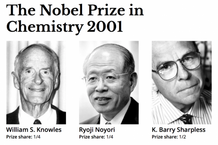 2001年獲頒諾貝爾化學獎的日本化學家野依良治（Ryoji Noyori）